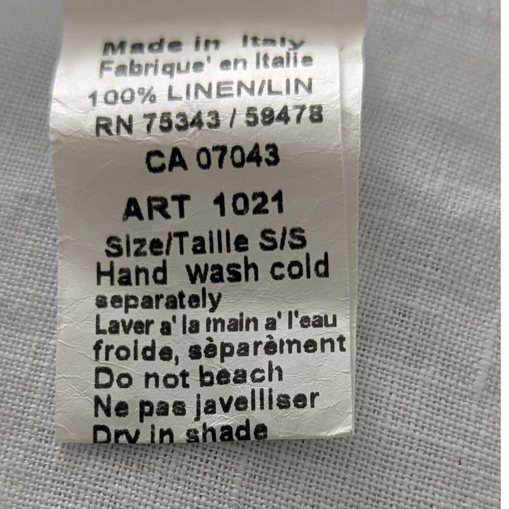 Terzo Millennio White 100% Linen Flutter Sleeve Blouse S NWT Made in Italy - Picture 4 of 7